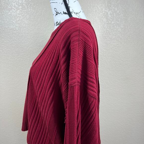 Wild fable Berry Red waffle knit crop longs leeve pullover tee size XXL college - Picture 12 of 14